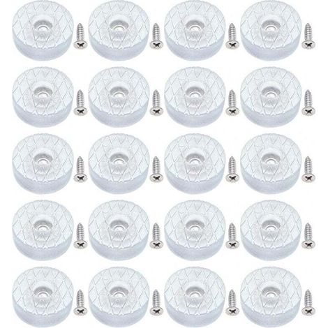 20 patins de protection de sol ronds en silicone de 30 mm, antidérapants et silencieux, avec vis, adaptés aux pieds de canapé, coussins de chaise (1/4)
