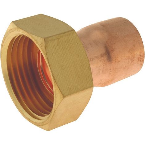 Gerade Kupferverschraubung zum Anlöten an Rohre mit 22 mm Durchmesser – 3/4"-Drehmutter – 2er-Pack