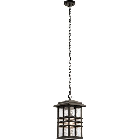 Elstead Beacon Square Outdoor 1 leichte Kettenlaterne, alte Bronze, IP44, E27 (1/4)