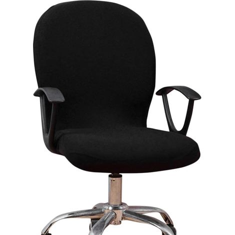 Housse pour Chaise de Bureau,Housses de Chaise Extensibles Noires Housse de Fauteuil Amovibles Lavables Housse Souple pour Bureau Housses de Protection Universelles Housses de Chaise de Pivotantes (1/5)