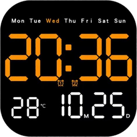 Digitale Wanduhr mit Temperatur- und Datumsanzeige, elektronische Tischuhr