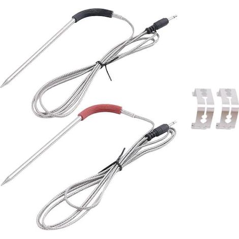 Filiyano-Lot de 2 sondes à viande de rechange pour barbecue et fumoir Weber, sonde de température avec accessoires de fixation (1/5)