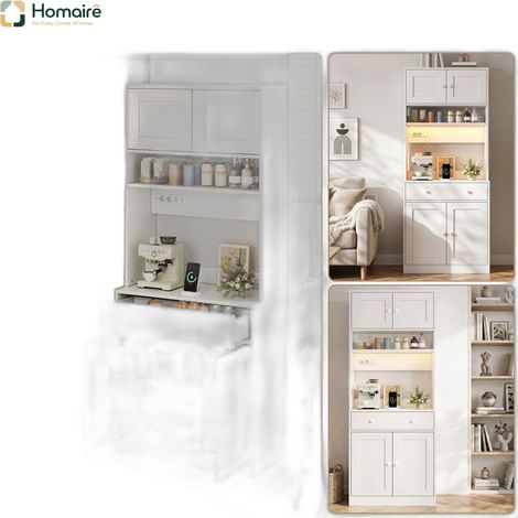 Sideboard aus MDF mit USB-Anschluss weiß 72 x 40 x 180 cm HOMAIRE (1/5)