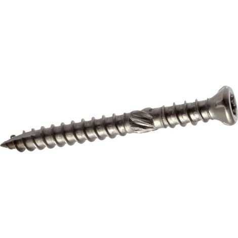 Vite da terrazza con testa svasata ridotta a sei lobi - doppia rete - acciaio inox A2 5x50 mm - secchio da 400