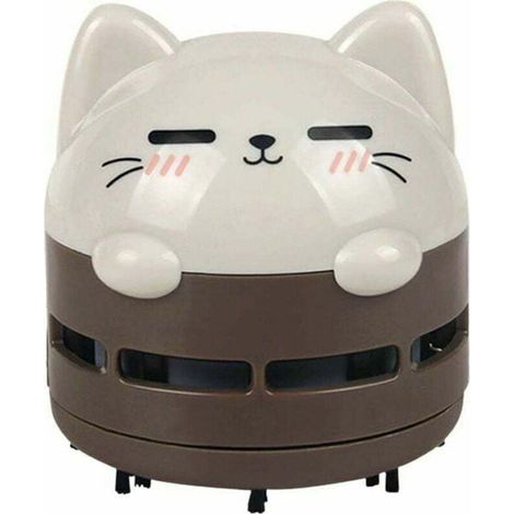 Mini aspirateur de bureau, mini aspirateur à miettes, aspirateur sans fil à faible bruit et économie d'énergie USB rechargeable pour le nettoyage des miettes, Brown (1/5)