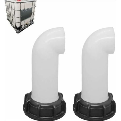 2 pcs Buse de réservoir d'eau Valve,Vanne Cuve a Eau, Adaptateur de Réservoir d'eau IBC 60mm,pour Réservoir IBC Mort(Blanc) (1/5)