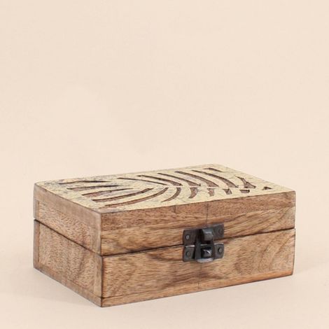 Boite en bois couvercle or 10x15cm (1/3)