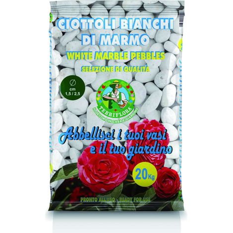 Ciottolo bianco in marmo - Misure: mm 15/25 - Peso: Kg 25