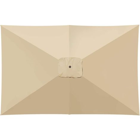 Ersatz-Sonnenschirmbezug, rechteckig, aus Stoff, für Terrasse und Garten, Sonnenschutz, regendicht, für 6-Streben, nur Bezug, 2,1 x 1,4 m, Beige (1/5)