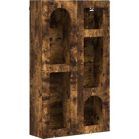 Armoire suspendue 59 x 20 x 100 cm pour salle de bain avec grand espace de stockage moderne en bois d'ingénierie chêne fumé (1/5)