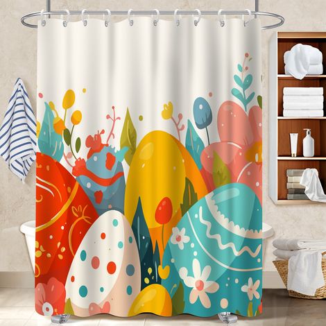 Rideau de bain 180x180 tissu respirant rideau étanche pour baignoire d’angle (1/5)
