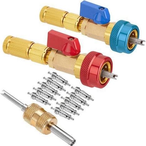 Kit de montaje y desmontaje rápido de 13 piezas para núcleo de válvula R134A, destinado a sistemas de refrigeración y aire acondicionado (1/5)
