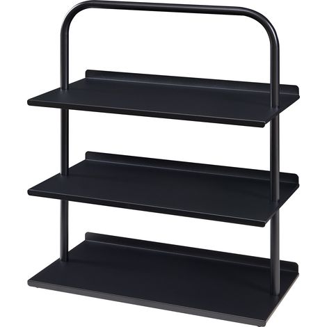 Range-chaussures acier laqué 73 x 60 x 32 cm noir (1/4)