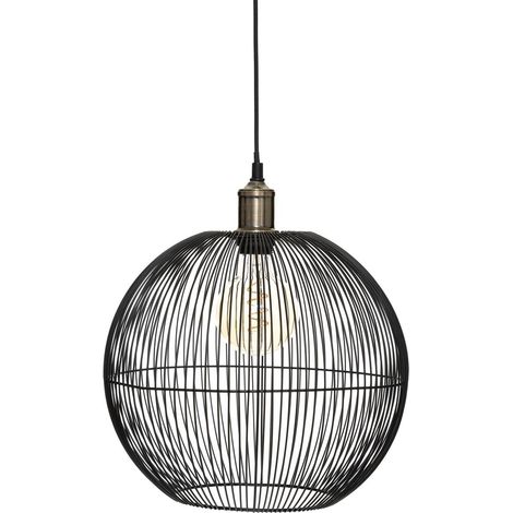 Suspension en métal noir Noa de 34 cm – Luminaire design par Atmosphera Créateur d'Intérieur (1/4)