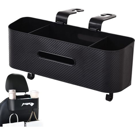 Sac organisateur de siège d’auto Distributeur de lingettes pour voiture, porte-serviettes multifonctionnel et organisateur de stockage de mouchoirs, noir