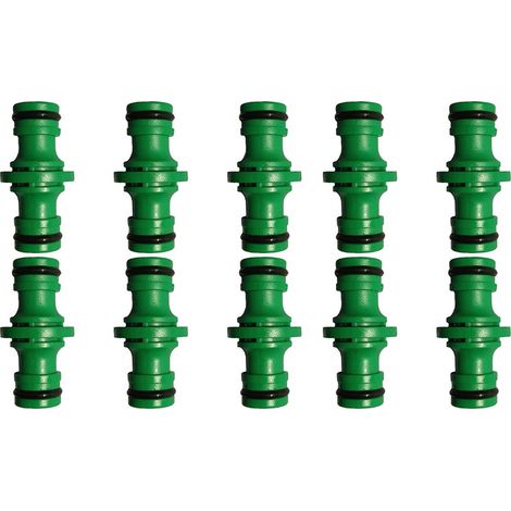 10 connecteurs de tuyau vert pour lave-auto et raccord de tuyau d'arrosage (doubles) (1/5)