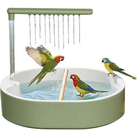 Ducha para pájaros, fuente de agua automática con grifo Sistema de agua para jaulas de periquitos, cacatúas, loros y pájaros juguetones (1/5)