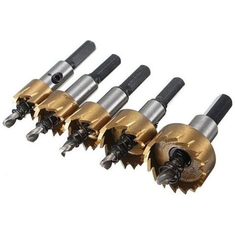 Bohrer-Set, 5-teilig, 16–30 mm HSS-Lochsägen, Kobalt 6542, Hochgeschwindigkeitsbohrer für Stahl, Metall, Holz und andere Materialien – RWFraise für Bohrer (1/5)