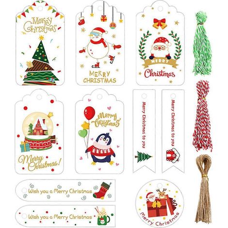 150 Étiquettes Papier Noël DIY pour Décorations Cartoon Peintes à la Main (1/4)