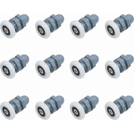 Lot de 12 roulettes pour porte de douche, roulettes de porte coulissante, roulettes inférieures pour porte de douche, roulette de douche 20 mm en fonte (1/5)