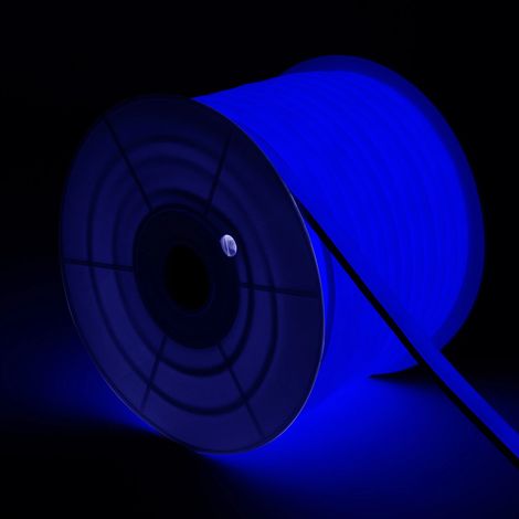 Ruban LED Néon Dimmable 220V BOBINE 50m Bleu Semi-Circulaire 180 7.5W/m Coupe 100cm IP67 Bleu (1/5)