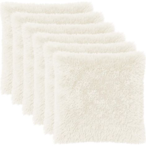 Funda de almohada 6 pcs HEERLEN Blanco 60 x 60 cm Fleece PV vidaXL (1/5)