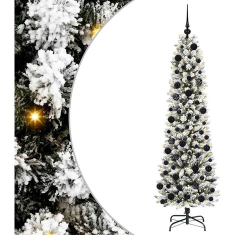 Sapin de Noël  Arbre de Noël artificiel Blanc 180 cm PVC, métal et plastique (1/5)