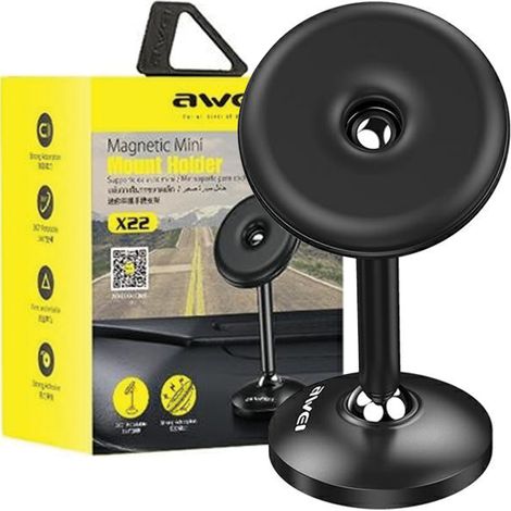 Support magnétique pour voiture AWEI X22 pour cockpit, noir (1/5)