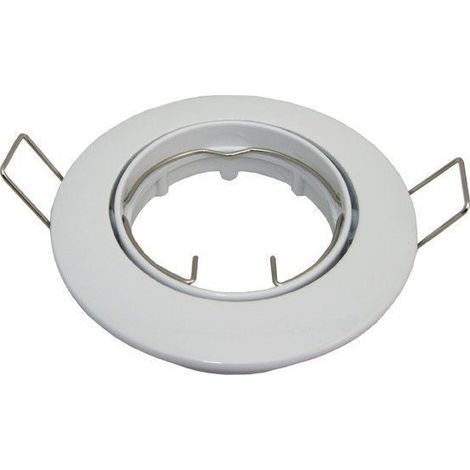 Support Blanc orientable pour spot GU10 encastrable D84 (1/4)