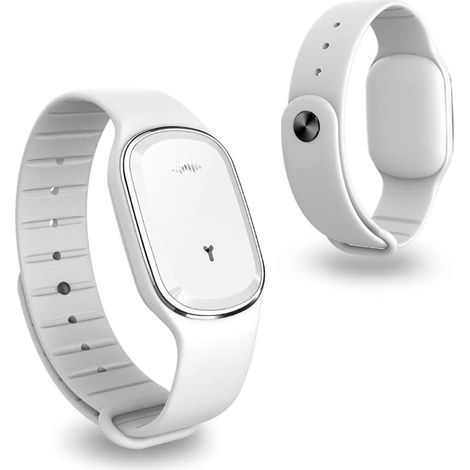 Ultrasonic Mosquito Repellent Bracelet Electronic Mosquito Repellent Wristband Band Waterproof Travel Insect Repellent Bracelets for Kids Adults, White (Built-in Battery) (1/4)