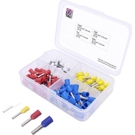 Assortiment d'embouts simples TRU COMPONENTS 0.75 mm² partiellement isolé 120 pc(s) Q753712 (1/2)