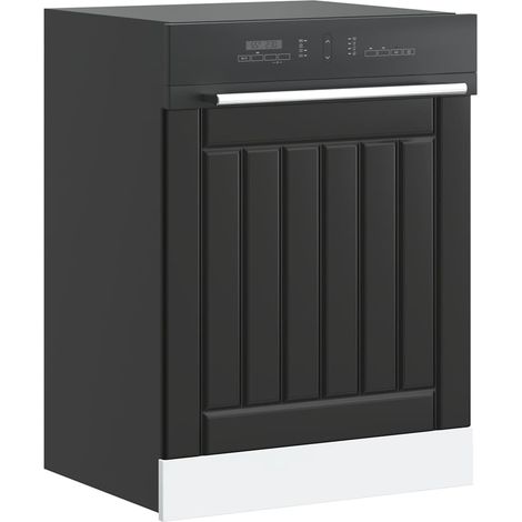 Dishwasher Panel Lucca Black Engineered Wood vidaXL