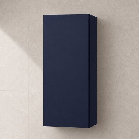 Pensile bagno sospeso 30x74 cm blu con anta reversibile Tierra (1/5)