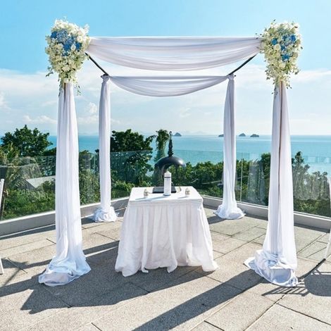 Drapé Pour Arche De Mariage - Tulle Chiffon 70 x 550 cm - Décoration De Réception, Cérémonie Ou Événement Festif - 1 Pièce (1/5)