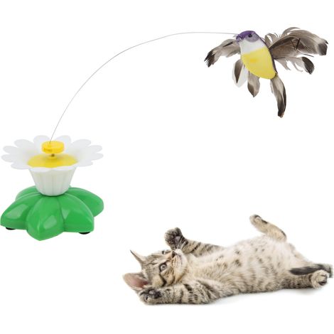 Uccello volante elettrico per gatti - Giocattolo volante interattivo e realistico per gattini e piccoli animali