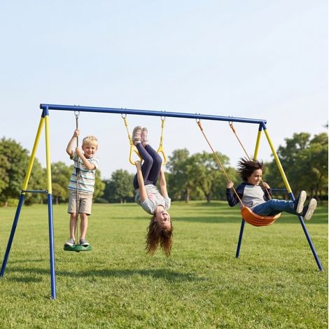 Balançoire 3-en-1 en acier 150 kg multicolore HAVRYA (1/4)