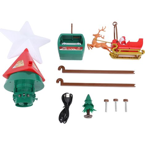 Dekorativer Weihnachtsstern für den Weihnachtsbaum, höhenverstellbar, mit rotierendem Licht und Musik, ideal für Zuhause. (1/5)