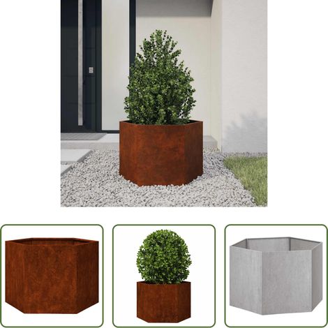 Acier corten - Jardinière Rouillé 60x60x45 cm Acier corten (1/5)