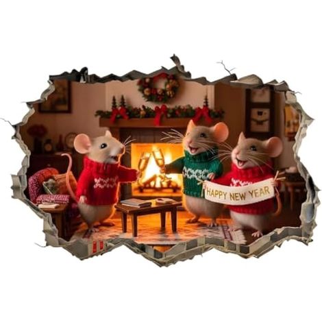 Autocollants muraux de Noël, autocollants imperméables à décoller pour (1/5)