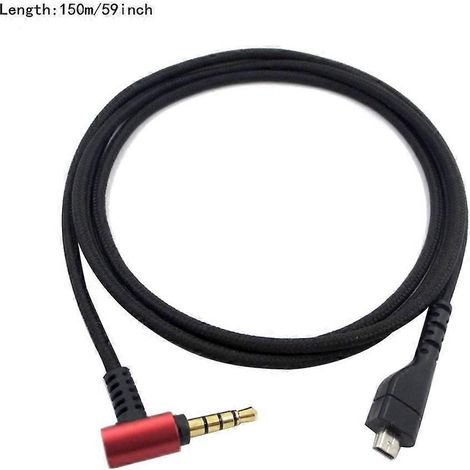 Adaptateur de sortie auxiliaire coudé à 90 degrés de 3,5 mm, câble de casque professionnel noir - 1,5 m (1/5)
