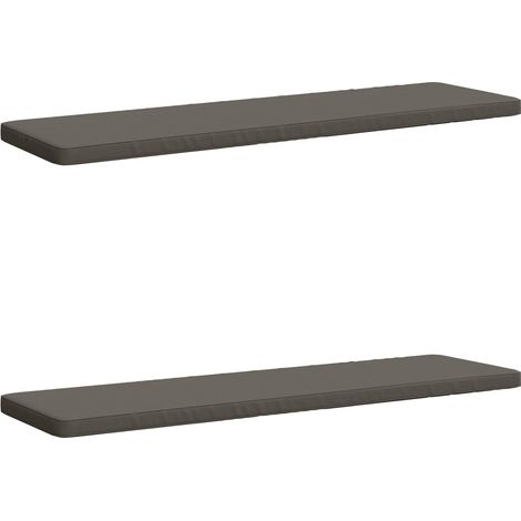 2pcs Coussins de banc, Coussins d'extérieur 100 % polyester Gris (1/5)