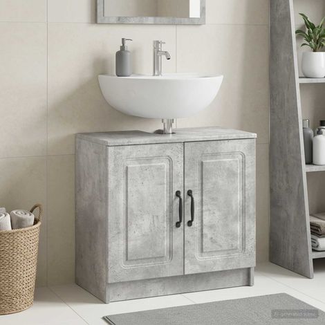 Beyamis Meuble sous-lavabo de salle de bain  Gris béton (1/5)