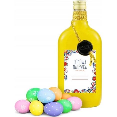 10 klassische Glasflaschen 500 ml, verziert mit Osteraufkleber BO-16 (1/3)