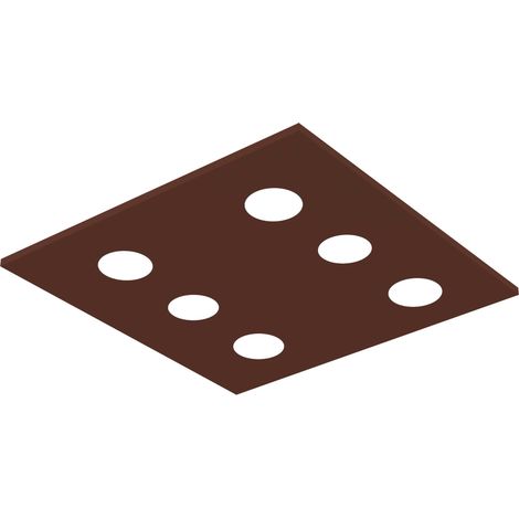 LUMICOM  RIVER SQUARE Plafoniera, 6x GX53, max 8W, metallo, marrone corten, 50x50cm