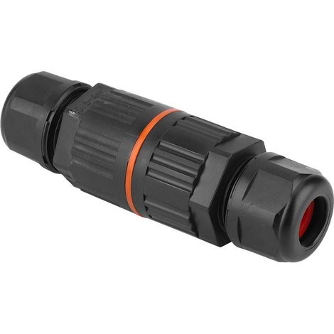 Connecteur de câble électrique pour lampe extérieure de boîte de jonction étanche IP68 (équipé d'une borne pressée à froid à 3 conducteurs) (1/5)