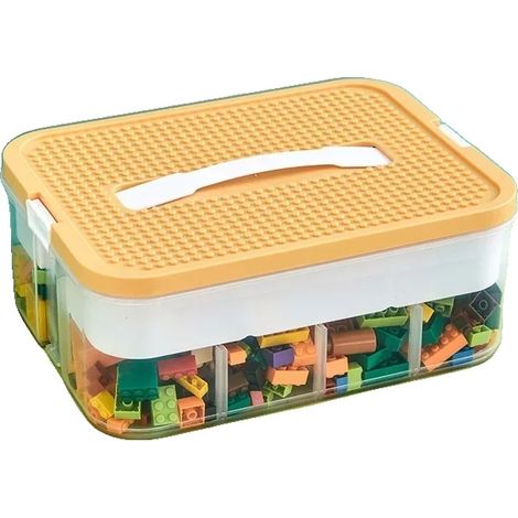 Organizador de almacenamiento, diseño ajustable, material ecológico, color naranja. (1/2)