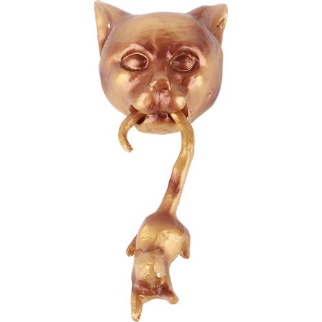 Decoración de pared de resina, gato cazando ratones, soporte para mascotas, decoración de interiores con gancho para puerta, dimensiones: 26 x 11 x 9 cm
