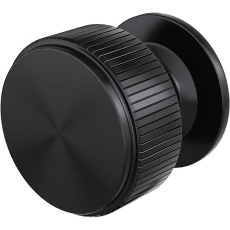 Lot de 10 poignées d'armoire noires mates, poignées de tiroir solides à trou unique de 32 mm, poignées de placard de cuisine avec lignes moletées, boutons de porte modernes pour tiroir (1/4)