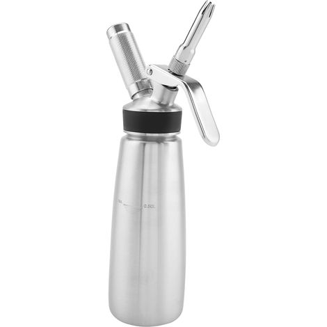 Distributeur de chantilly en acier inoxydable 500ml avec 3 buses, fouetteur à crème pour pâtisserie et desserts, accessoire de cuisine rechargeable. (1/5)