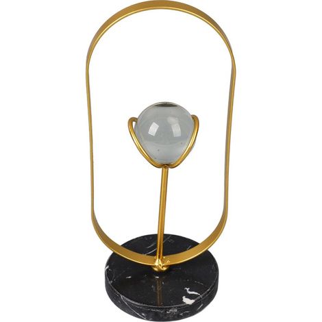 Geometrische Tischdekoration aus Eisen mit künstlicher Kristallkugel, modernes ovales Ornament für Büro, Wohnzimmer, Arbeitszimmer (1/5)